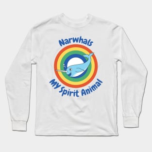 Unicorn Of The Sea Narwhals Cute Sea Animal Long Sleeve T-Shirt